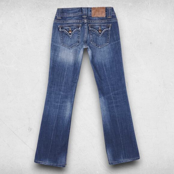 Vigoss The New York Boot Jeans Women 26 Med Blue Low Rise Y2K Bootcut Cowgirl - Picture 3 of 11